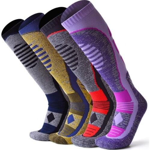 1 Pair Outdoor Thicken Long Hiking Ski Socks For Men Women Mountaineering Snow Keep Warm Towel Sport Socks Foot Ankle Protector