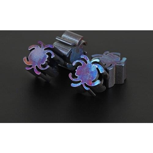 1PCS Bluing Titanium Alloy Knife Beads Paracord Umbrella Rope Cord Outdoor Spider EDC Beads