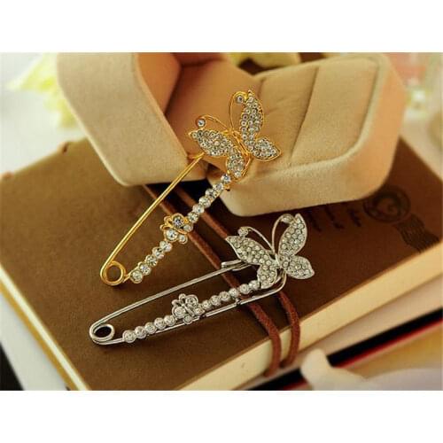1pc Crystal Rhinestone Crown Brooches hijab pins for Man Women Suit Scarf Flower Brooch Pin Jewelry Accessories Gift