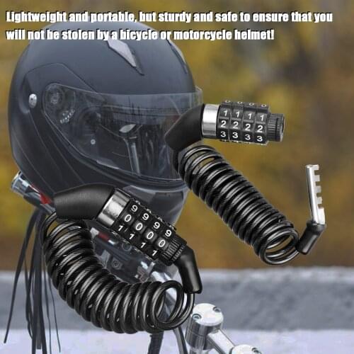 1PC Portable Helmet Lock Chain 4 Digit Password Combination Bike Motorcycle Anti-theft Cable Lockstitch Motorcycle Accessories