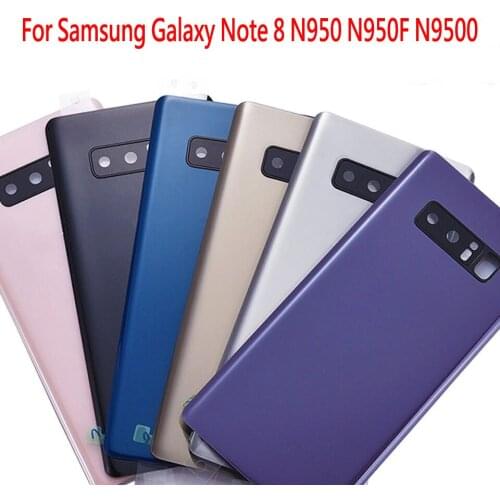 10 Pcs For Samsung Galaxy Note 8 N950 N950F N9500 Battery Back Cover Glass Door Housing Replacement+Rear Camera Glass Lens Frame