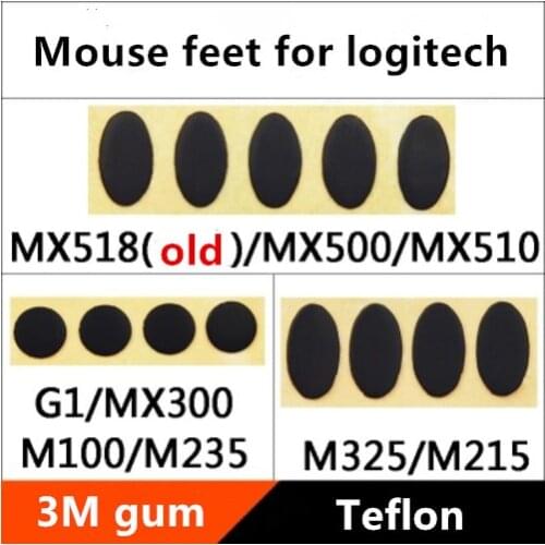 2 sets/pack TPFE mouse skates mouse feet for G1 MX300 M100 M235 MX518 MX500 MX510 M325 M215 mouse stickers