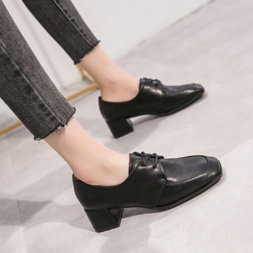 2020 Spring fashion new lady single shoes thick simple mature casual comfortable shopping dating women shoes temperament 11B-44