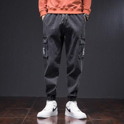 2021 New Cargo Jeans Pants Men Fashion Casual Harem Joggers Trousers Men Streetwear Hip Hop Plus Size Denim Jeans Men M-8XL