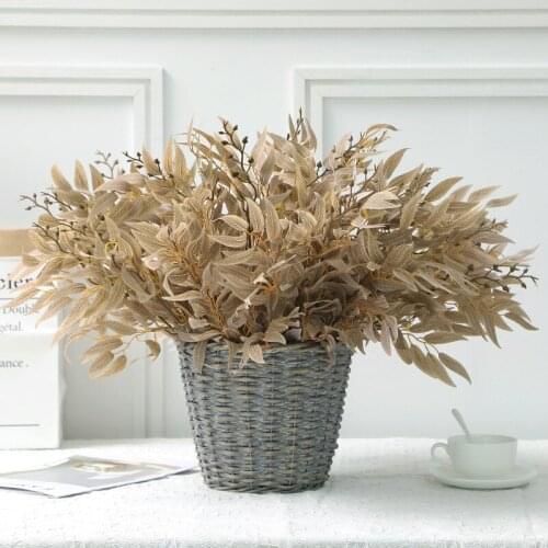 4pcs/lot Leaf Silk Willow Hand Bundle Simulation Plant Home Wedding Party Decoration Plants Artificial Plants Dropshipping