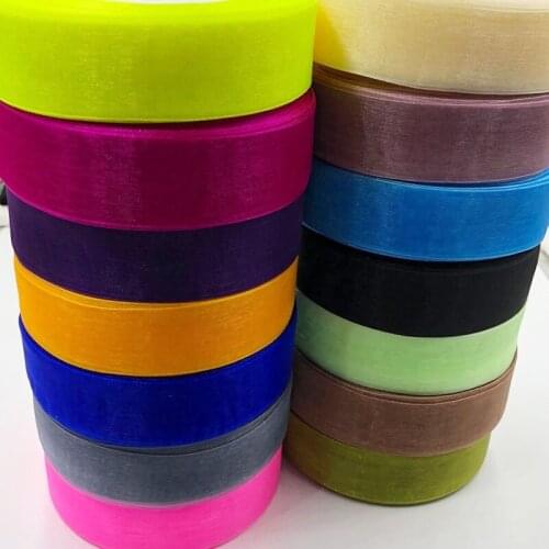 25mm Width 5 Meters/package Solid Color Organza Ribbons