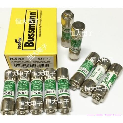 5PCS/LOT US imports COOPER BUSSMANN fuse CC-TRON delay fuse FNQ-R-5 5A 600V Ceramic fuse