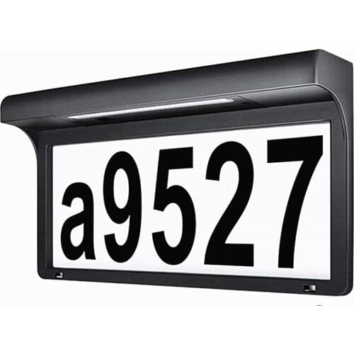House Number Address Sign LED Solar Light Outdoor Door Plate Wall Light Metal Plaque for Home Garden Yard Hotel Dropshipping