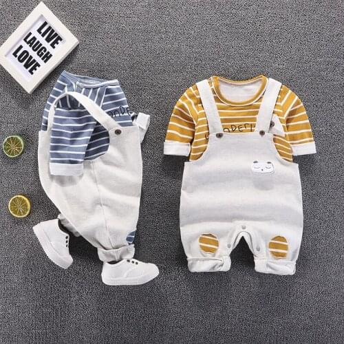 Baby Autumn Two-piece Suits Boys Overalls Handsome Two-piece Suits Baby Clothes For 1-3 Years Old Baby Girls Clothes