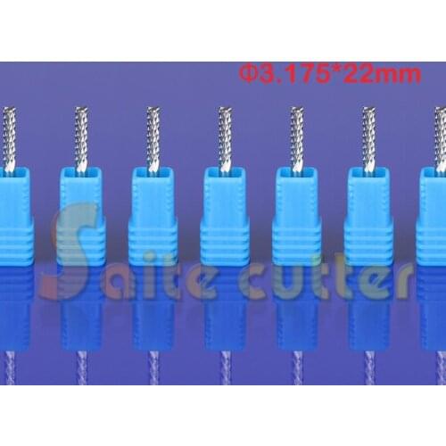 10PCS 3.175X22mm Corn Teeth End Mill, Milling Cutter CNC Router Bits Tools PCB, Printed Circuit Board Cutter on HDF,Fiber Glass