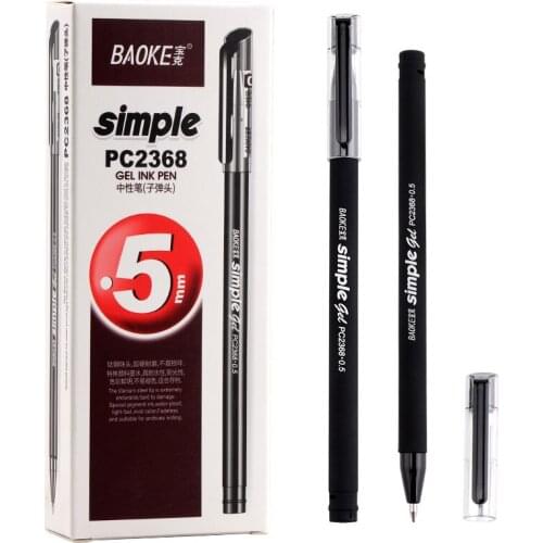 12 Baoke PC2368 Gel Pen 0.5mm Half Needle Pen Office Supplies Frosted Slim Pen Holder Financial Office Signature Pen
