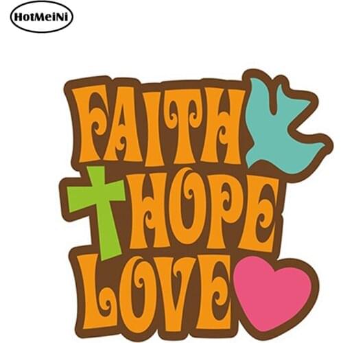 HotMeiNi 13cm x 13cm Car Styling Car Sticker Faith Hope Love Vinyl Sticker Laptop Travel Luggage Decal Waterproof Accessories