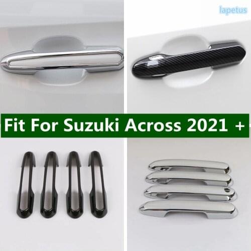 Chrome Outside Car Door Pull Doorknob Handle Cover Trim Shiny / Carbon Fiber Decoration Exterior Fit For Suzuki Across 2021