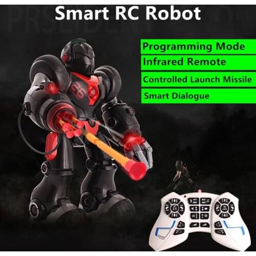 Multifunctional RC Intelligent Robot Voice Control Intelligent Dialogue Launching Missiles Puzzle Teaching Programming Mode Toy