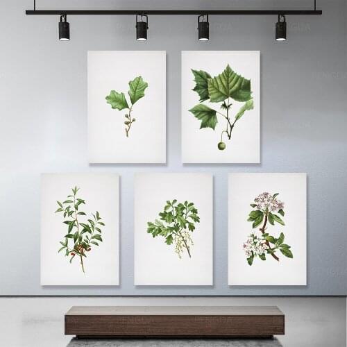 Hd Printed Green Plants Home Decor Leaves Pictures Minimalist Wall Artwork Nordic Modular Poster Painting Canvas For Living Room