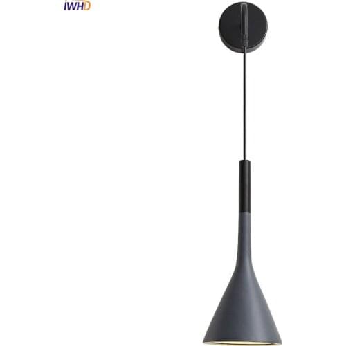 Loft Nordic Wall Lamps LED Aluminum Mirror Light Wandlamp Industrial Black Wall Light Bedroom Lighting Applique Murale Luminaire