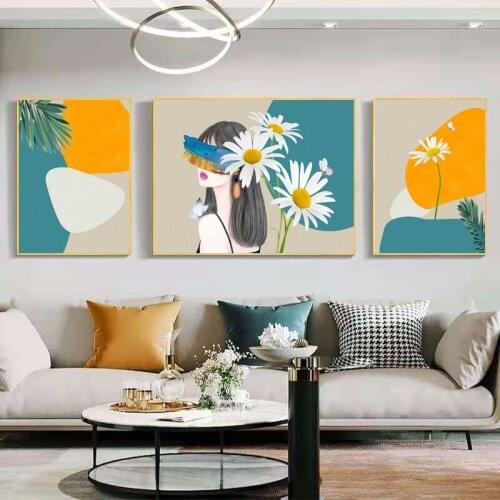 Small Fresh Sunflower Living Room Decorative Painting Art Beauty Crystal Porcelain Hanging Painting Restaurant Mural