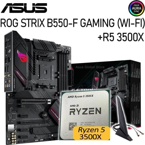 Asus ROG STRIX B550-F GAMING (WI-FI) B550 With Ryzen 5 3500X Motherboard Kit PCI-E 4.0 DDR4 128GB Motherboard Set Placa-mãe New