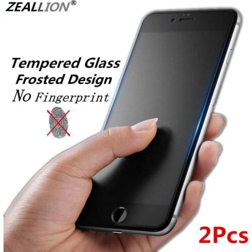 Zeallion 2Pcs iPhone 5 6 7 8 Plus X XS XR 11 12 Pro Max Matte Frosted Tempered Glass Screen Protector No Fingerprint Film