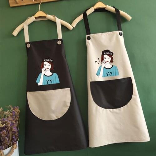 Cute Japanese Korean version of the apron skirt female home kitchen waterproof and oil-proof cooking cooking cloth custom