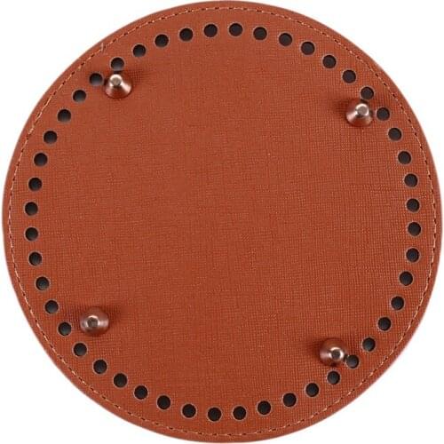 1PC Bag Bottom DIY Round Leather Bottom With Holes Rivet For Knitting Bag Women Shoulder Crossbody Bags Accessories
