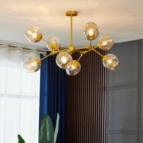 Nordic Glass LED Chandelier Lighting for Home Decoration Modern Decor Living Room LED Chandeliers Hanging Lamp Bedroom Fixtures