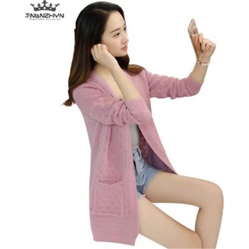 Tnlnzhyn 2019 New Spring Summer Women Knitted cardigan Slim V-neck Long Sleeve cardigan Sweater Women long cardigan Y1057