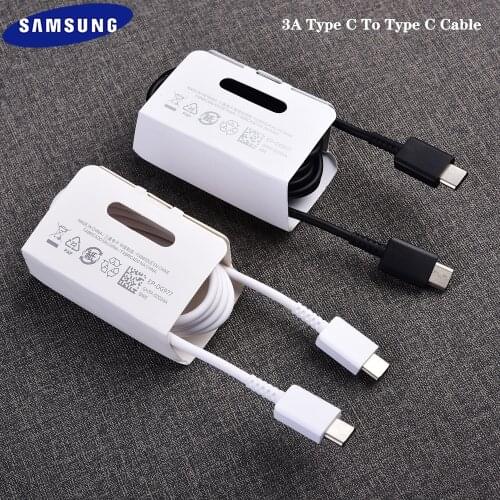 Original Samsung USB Type C To USB C Cable For Note 10 Plus S20 Ultra USB 3.1 Fast Charging Dual Type C Cord For A51 A71 A91 5G