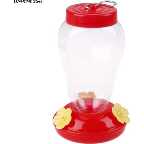 Plastics Bird Water Feeder Bottle Hanging Hummingbird Feeder Garden Outdoor Plastic Flower Iron Hook Pet Bird Supplies