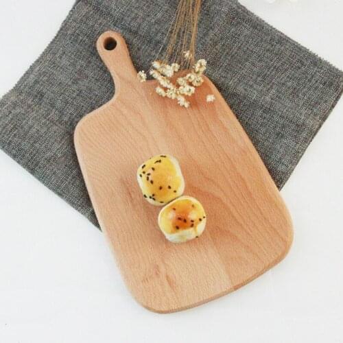 Beech Wood Pizza Tray Kitchen Chopping Blocks Bread Cutting Board Pizza Sushi Cake Plate Bar Serving Tray 16X26.5cm/6.3x10.4in