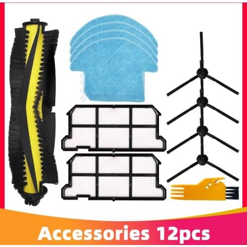 Whole Set Main Roller Brush Side Brushes Hepa Air Filter Mop Cloth for Chuwi iLife V7s / V7s Pro Robot Vacuum Cleaner