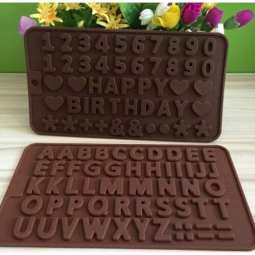 Home Kitchen Cake Making Words&number Chocolate Silicone Mold%2Cdiy Kitchen Baking