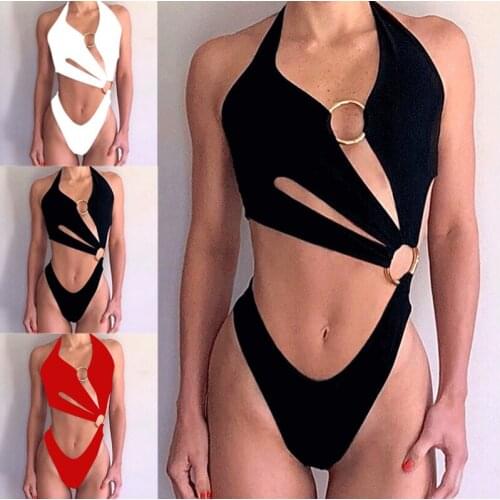 Women Bandage One Piece Bikini Swimsuit Beachwear Swimming Monokini Sexy Bathing