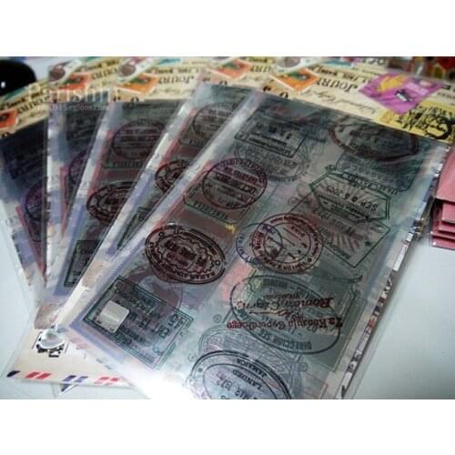10pcs/lot New vintage transparent postmark stamp stickers Decorative print Label DIY Multifunction
