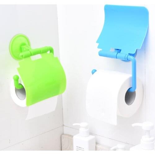 1Pc Plastic Wall Mounted Toilet Paper Holder With Cover Roll Holder Shelves Bathroom Accessories Kitchen Hook