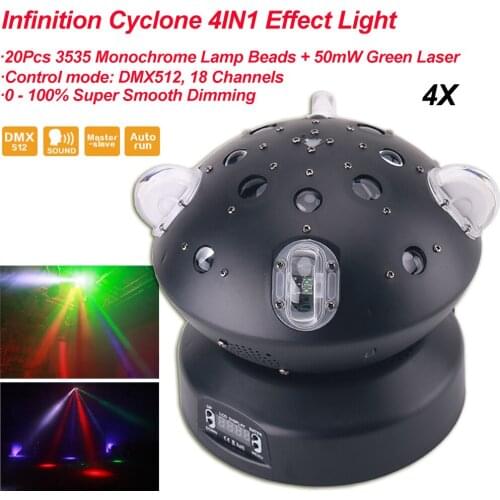 4Pcs/Lot Infinite Rotation Beam Laser line Gobo 4in1 Moving Head Light DJ Disco Party Dance Wedding Stage Effect Lighting