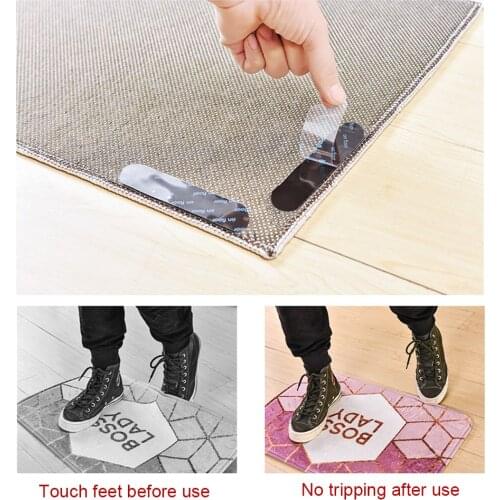 8pcs/bag PU Sticky Carpet Pad Stickers for Floor Mat Kitchen Bathroom Floor Safety Anti-slip