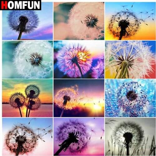 HOMFUN Diamond Painting Full Square/Round Drill 5D DIY "Dandelion the scenery" Daimond Embroidery Rhinestone Cross Stitch Decor