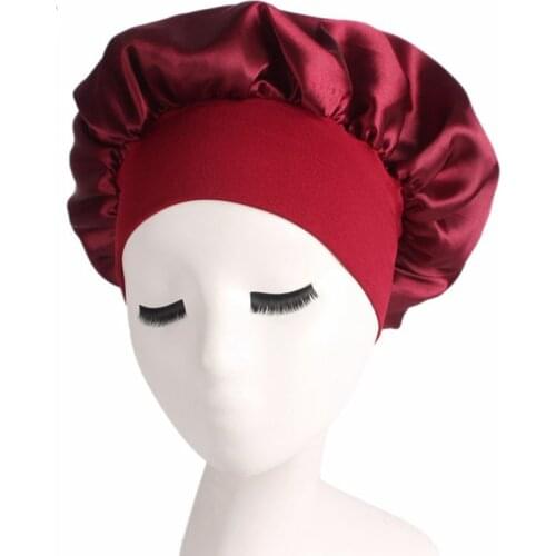 Satin Solid Sleeping Hat Womens Night Sleep Cap Hair Care Bonnet Nightcap For Women Men Unisex Cap bonnet