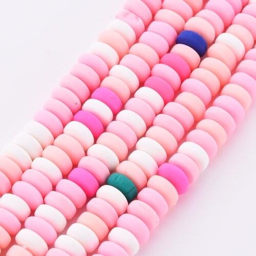 10strands 6~7mm Colorful Flat Round Polymer Clay Beads Spacer Bead For Jewelry Making DIY Handmade Necklace Bracelet Accessories