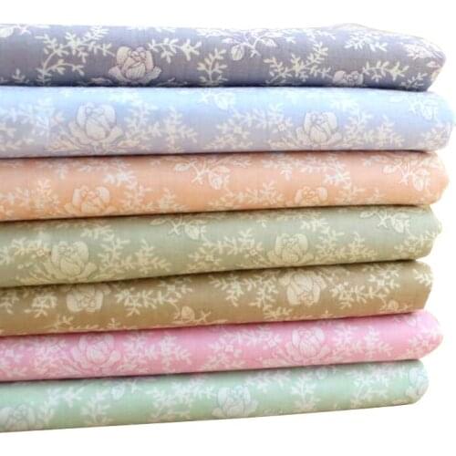 Buulqo retro 6 colored cotton Twill Fabric Baby 100% Cotton Cloth handmade DIY doll clothing cotton fabric