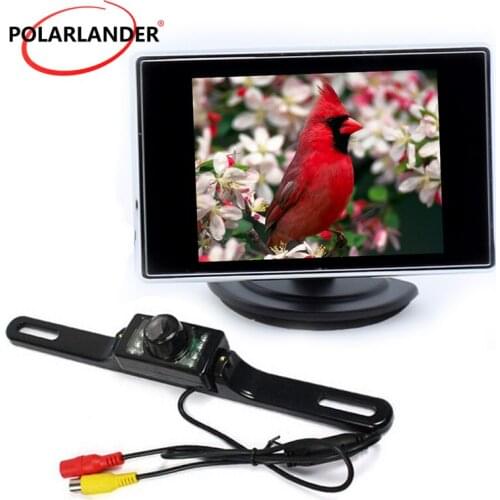 DVD Screen Backup Reverse Monitor Car Auto TV Car rear view camera monitor long lisence platee 3.5 inch TFT LCD Car Monitor