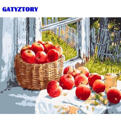 GATYZTORY Fruit Frame Diy Painting By Numbers Kit Modern Wall Art Handpainted Oil Painting Picture By Numbers For Home Decor Art