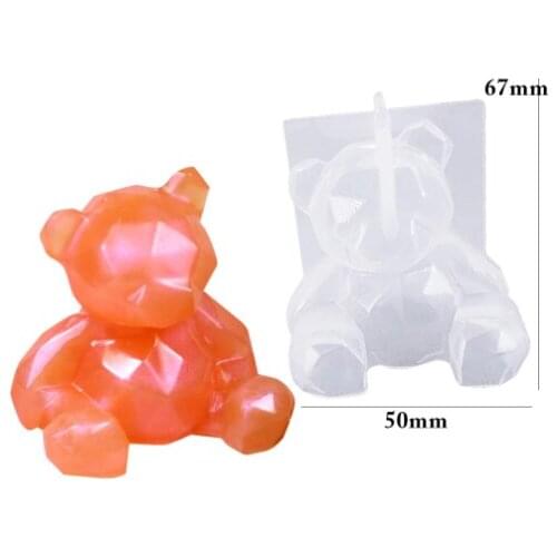 Hot sale 1pcs diy crystal epoxy three-dimensional geometric bear mold car aromatherapy three-dimensional decoration home