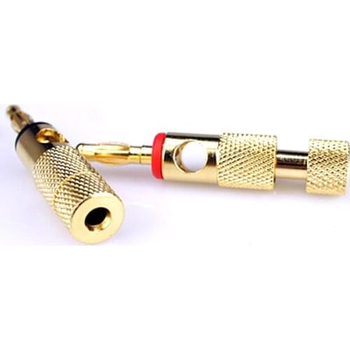 HiFi Banana head turn Y insert Gold plating plated Banana plug hole banana connector plug for Audio Speaker DIY Model Parts