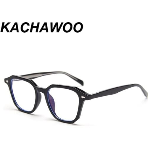 Kachawoo mens square glasses optical TR90 black grey myopia glasses frames for women clear lens 2021 trending accessories