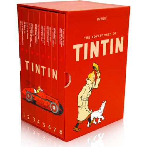 8 Books/set Tintin Collection The Adventures of Tintin Kids English Picture Story Book Sets In English Manga Books for Children
