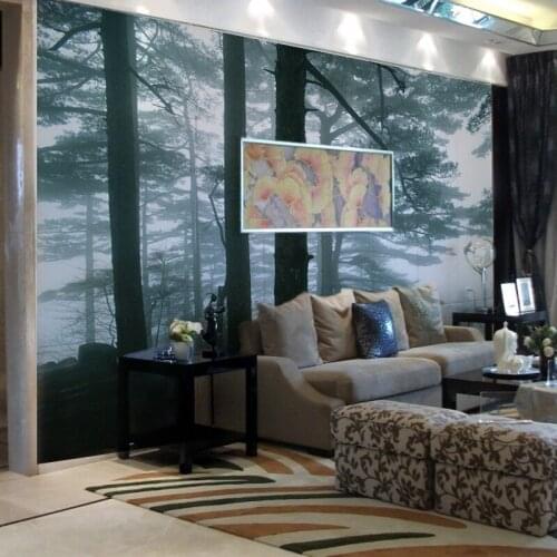 Wholesale Large Customized Murals Fog Forest Scenery 3d Photo Murals Wallpapre for Living Room Sofa TV Background 3d Wall Mural