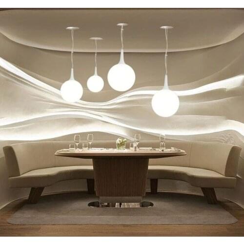 Stair Pendant lamp 3 HEAD Modern brief white glass ball pendant light restaurant lamp living room lights ZCL