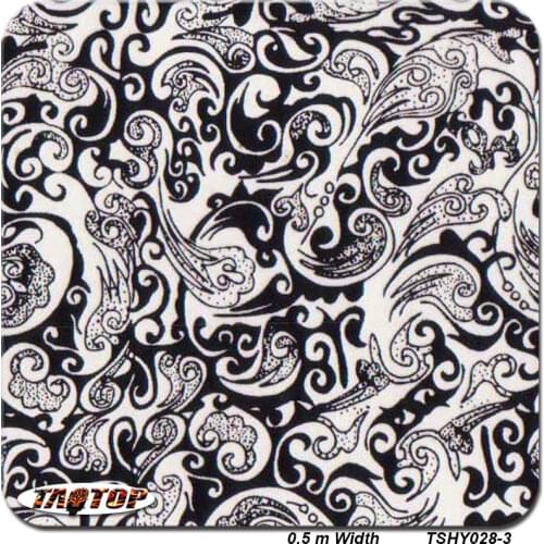 TSHY028-3 0.5m *2M Popular black transparent flower hydro dipping pva film hydrographic film water transfer printing film